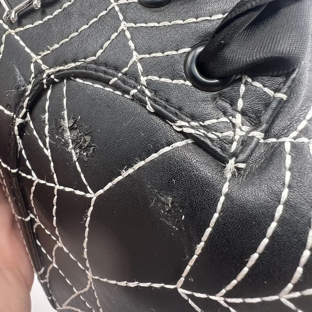 Dolls Kill Black Spiderweb Platform Lace-Up Boots